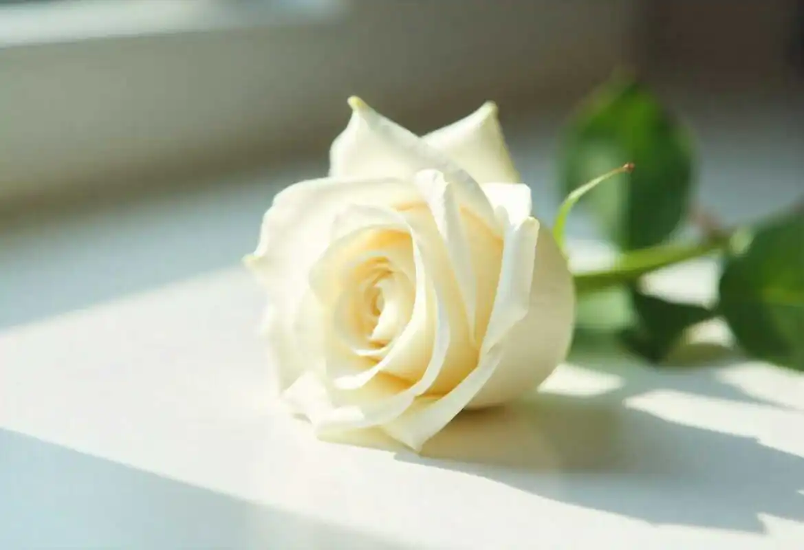 White Rose Meaning: History & What This Elegant Flower Really Represents 3 A single white rose symbolizing purity, sincerity, and honest emotions.