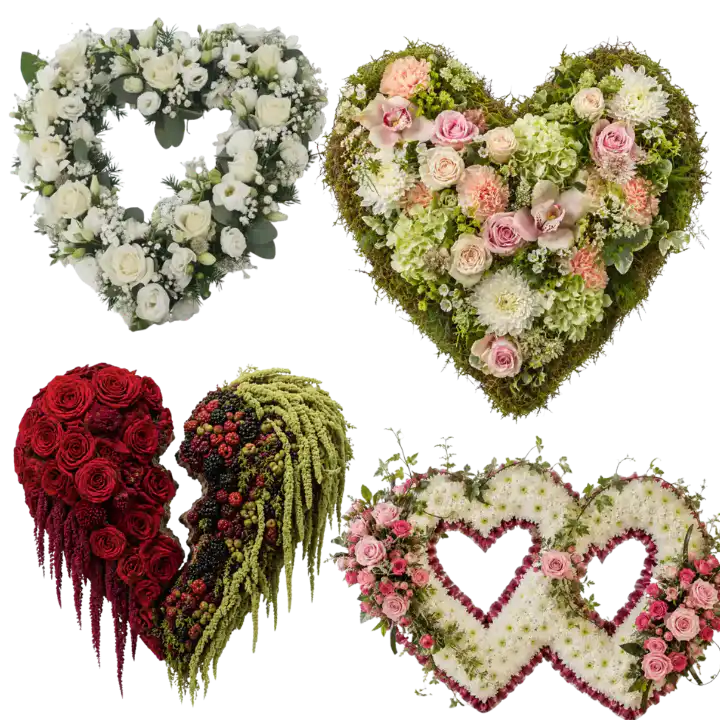 Funeral Heart Flowers