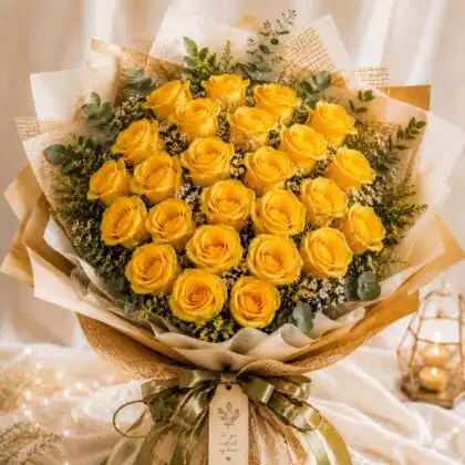 24 yellow roses Bouquet